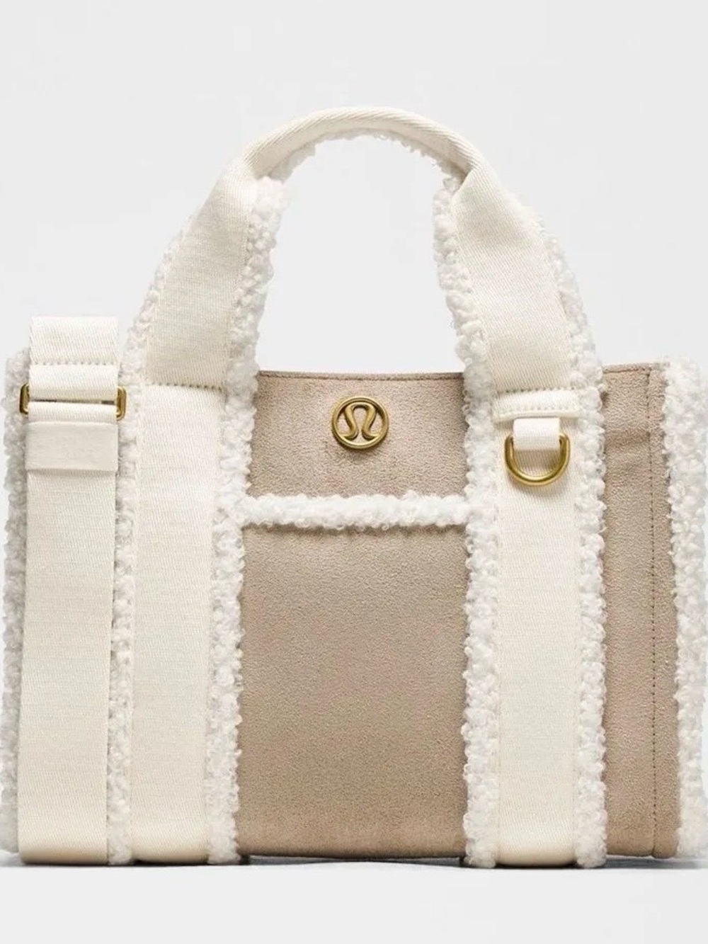 lululemon athletica Cream & Beige Sherpa-Trim Mini Tote